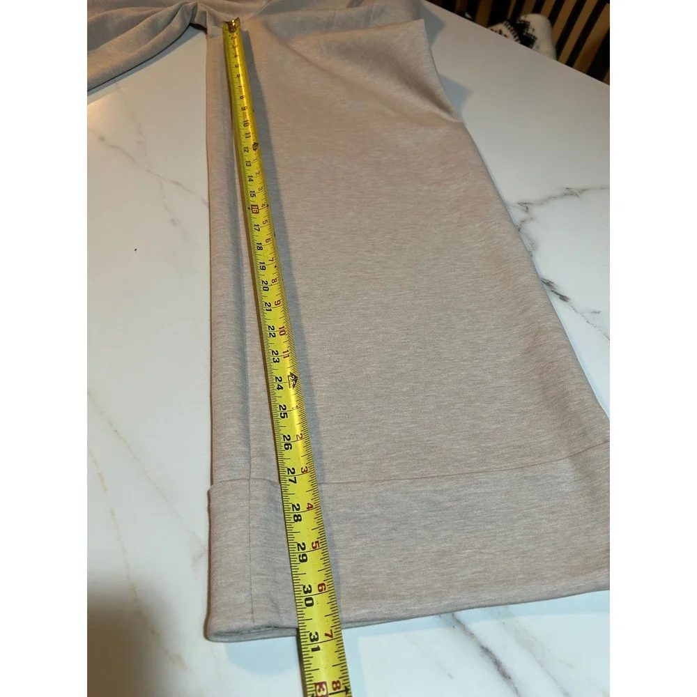 Express Stylist Wide Leg High Rise Pants Oatmeal Beige Pleated Cuffed 0R